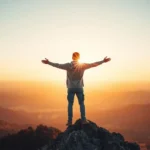 Gálatas 1:4: A Autoridade da Cruz para o Livramento do Século Mau Pessoa no topo da montanha, simbolizando o domínio.