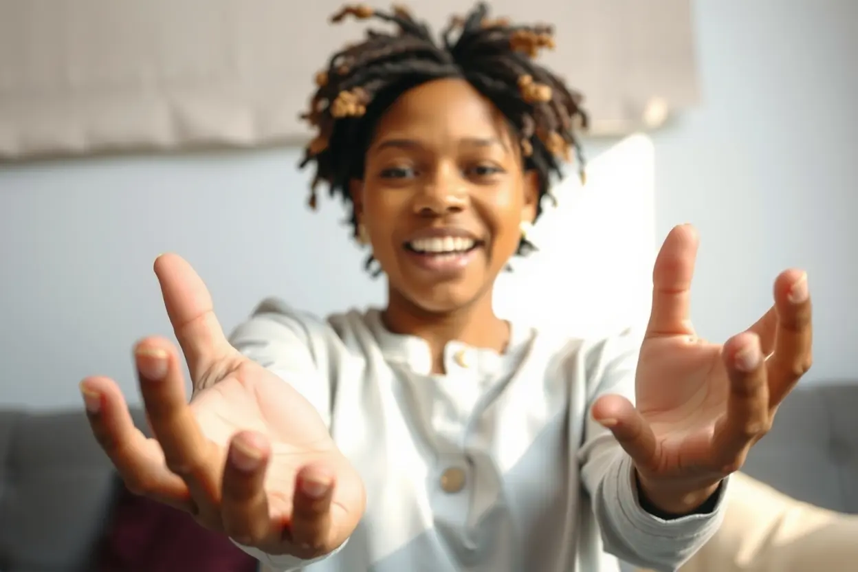 Pessoa moderna em oração, recebendo o Espírito Santo, porção dobrada do espírito.