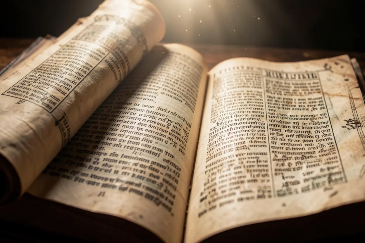 Pergaminho antigo para estudo bíblico