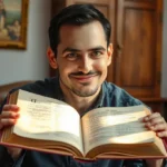 Ageu 1:12: A Resposta da Fé à Voz de Deus e o Chamado à Ação Homem estudando a Bíblia aberta com luz, representando o estudo bíblico Atos 1:3.