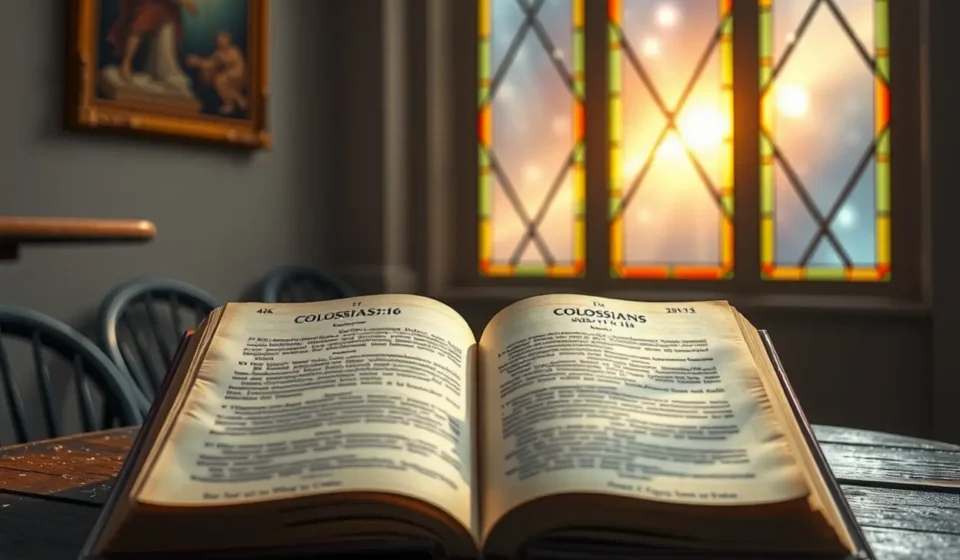 Estudo bíblico sobre Colossenses 1:16: Bíblia aberta e cosmos