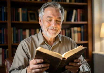 Homem sábio com Bíblia aberta