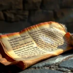 Pergaminho antigo com Ezequiel 18:20, estudo bíblico