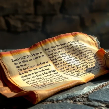 Ezequiel 18:20: A Alma que Pecar Morrerá – Entenda a Justiça Divina Pergaminho antigo com Ezequiel 18:20, estudo bíblico