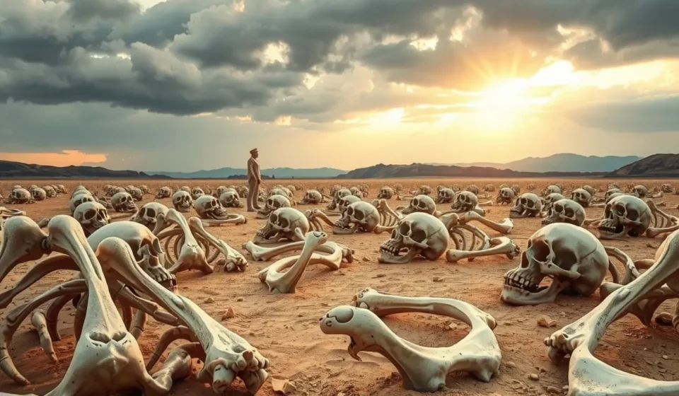 Ezequiel 37:1-10 – A Profunda Revelação do Vale de Ossos Secos Vale de ossos secos em Ezequiel 37