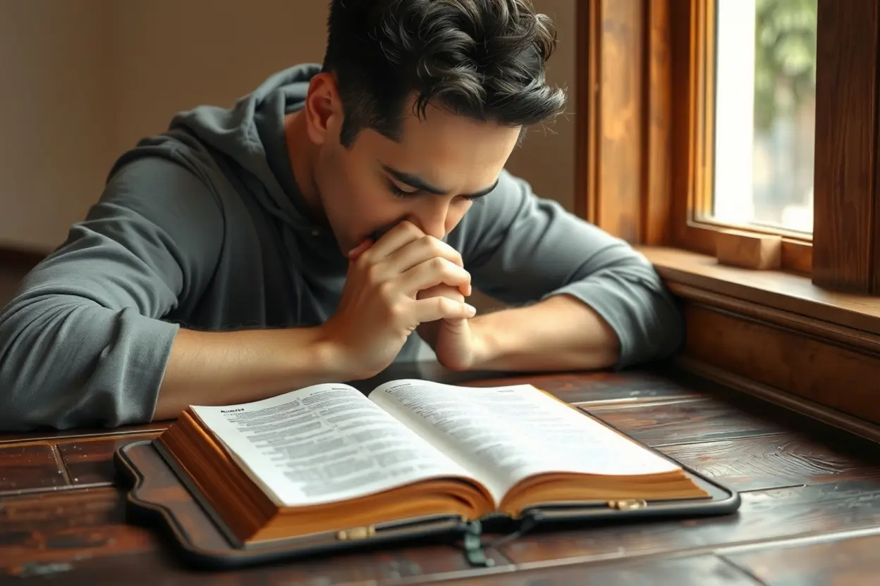 Estudo bíblico Jeremias 1:12 eu velo sobre a minha palavra: Pessoa orando com a Bíblia.