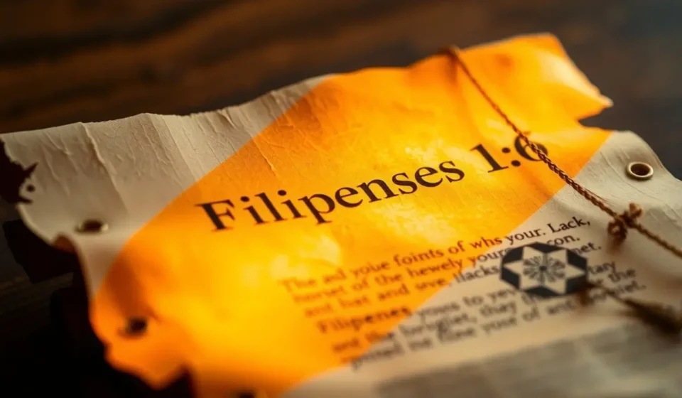 Pergaminho antigo com Filipenses 1:6 significado