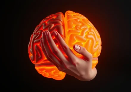 Cérebro dividido entre caos e paz, simbolizando o governo das emoções pelo Reino de Deus.