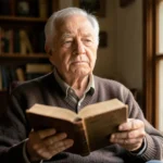 Homem sábio estudando a Bíblia sobre integridade e retidão