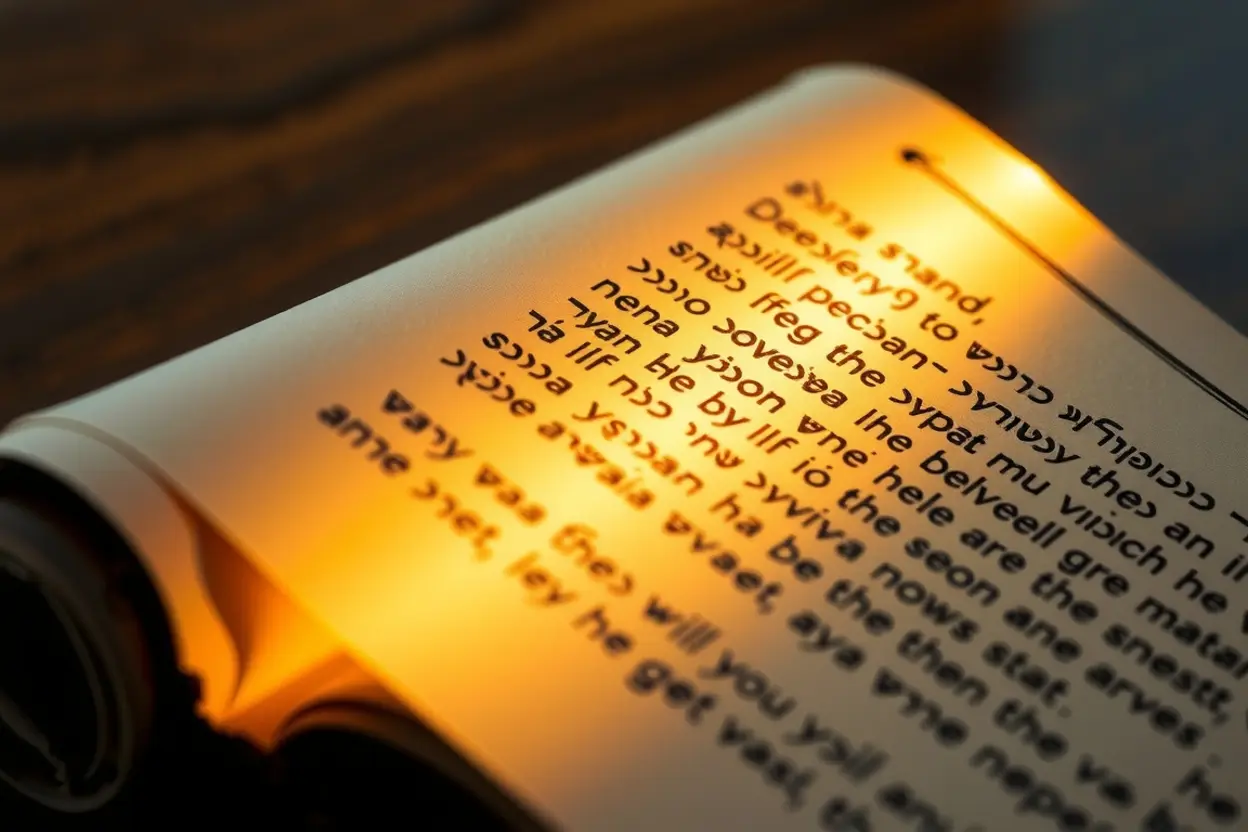 Manuscrito antigo com texto hebraico, simbolizando a busca pela identidade do Anjo do Senhor.