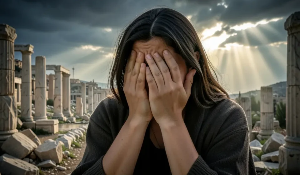 Mulher em lamento, Jerusalém em ruínas, esperança divina.