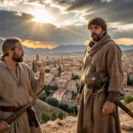 Formação de Caráter Cristão Juvenil: Guia Essencial para uma Fé Firme Guerreiro israelita contemplando a terra cananeia, simbolizando a falha em Juízes 1.