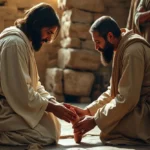 Jesus lavando os pés, exemplo de serviço.