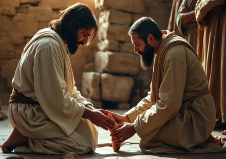 Jesus lavando os pés, exemplo de serviço.