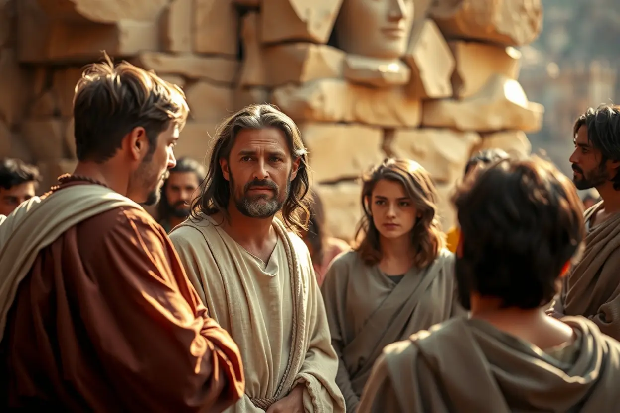 Jesus prometendo o batismo do Espírito Santo.