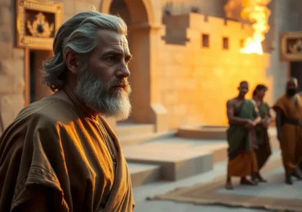 Homem antigo, Jó, oferecendo sacrifícios pelos filhos.