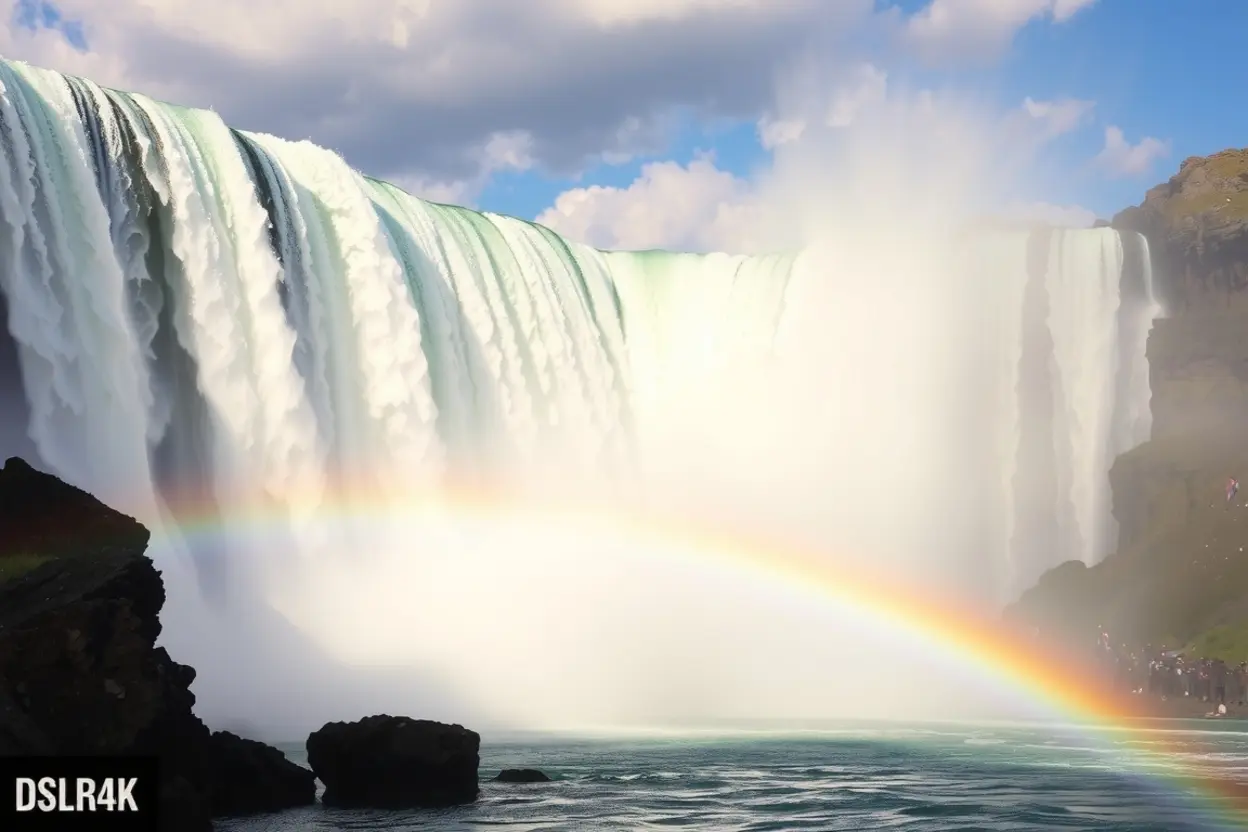 Cachoeira e arco-íris, símbolo da justiça divina