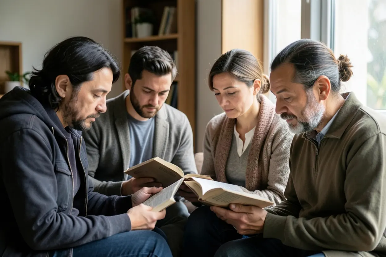 Pessoas refletindo sobre a história de Ana e suas lições de fé.