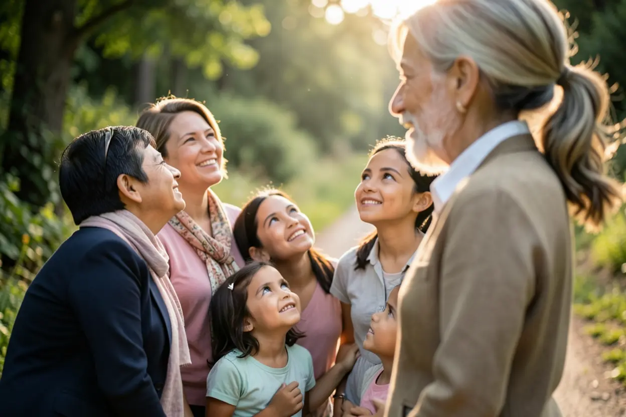 Liderança com Impacto Eterno Líder espiritual guiando pessoas com responsabilidade