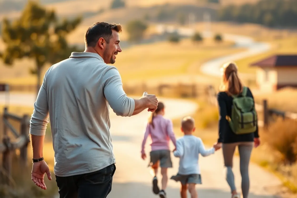 Homem liderando sua família, cumprindo o propósito de Deus para o homem.