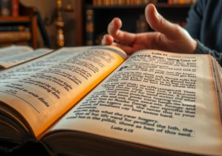 Lucas 4:18: A Unção de Jesus para Pregar e o Chamado Atual Bíblia aberta em Lucas 4:18, simbolizando a unção de Jesus para pregar.