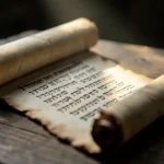 Antigo pergaminho com Miqueias 2:1 estudo bíblico