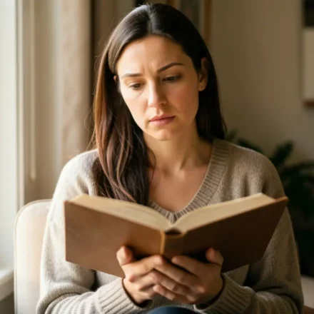 Mulher segundo o coração de Deus estudando a Bíblia.