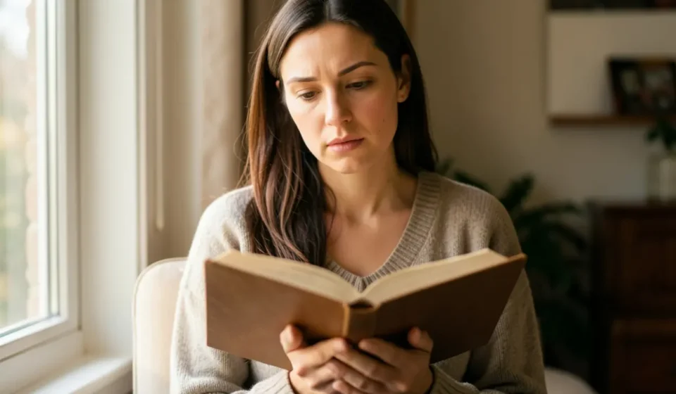 Mulher segundo o coração de Deus estudando a Bíblia.