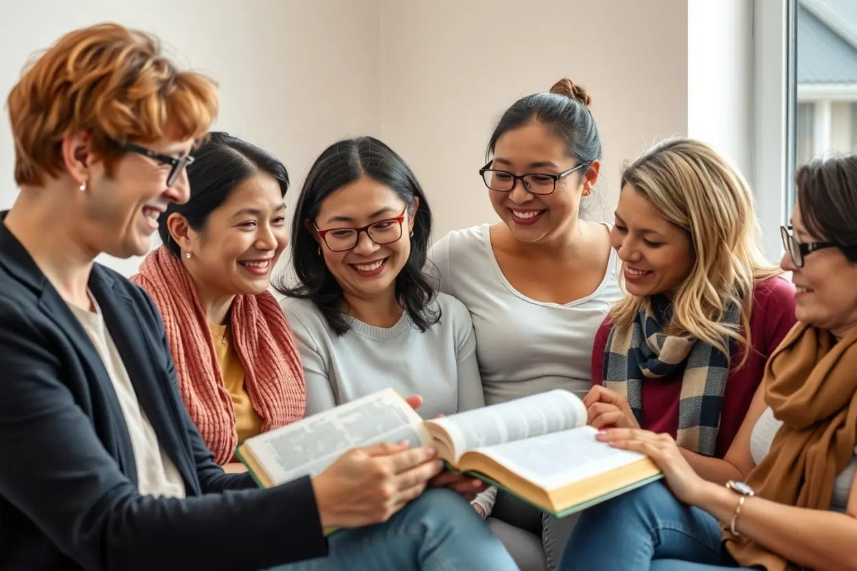 Grupo de mulheres estudando a Bíblia