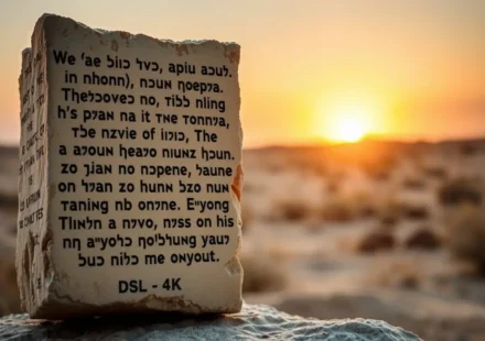 Estudo bíblico Naum 1:3 em tábua de pedra antiga