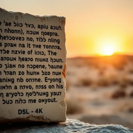 Estudo bíblico Naum 1:3 em tábua de pedra antiga