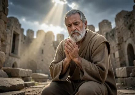 Homem orando em ruínas, Neemias 1