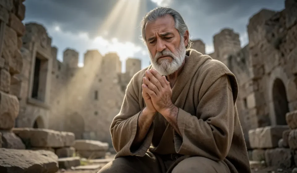 Homem orando em ruínas, Neemias 1