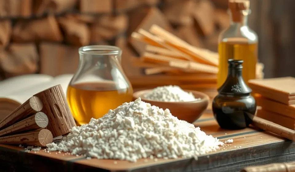 Oferta de manjares com flor de farinha e azeite
