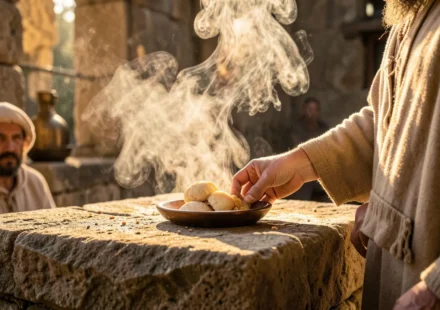 Altar israelita com oferta pura