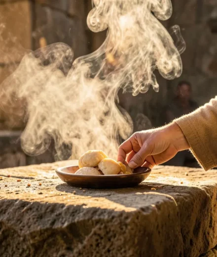 Altar israelita com oferta pura