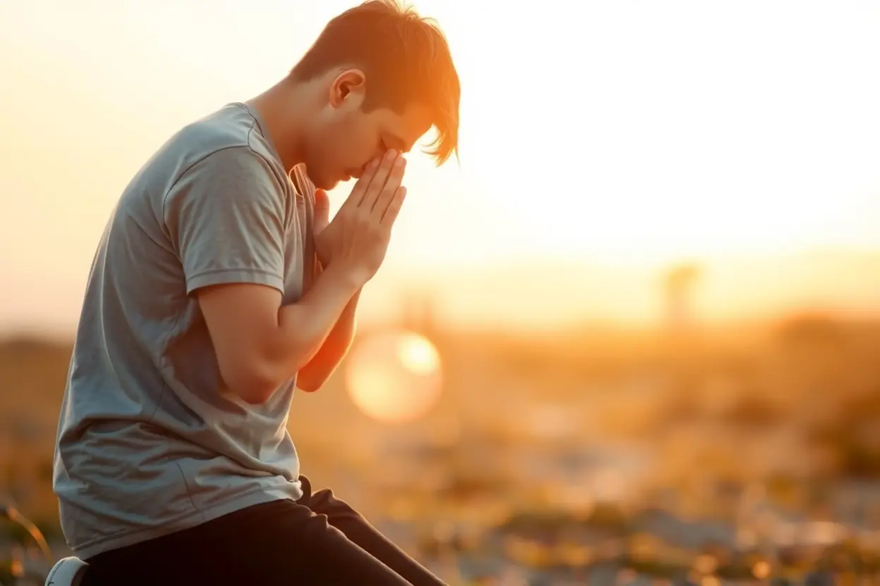 Pessoa orando por cura e restauração