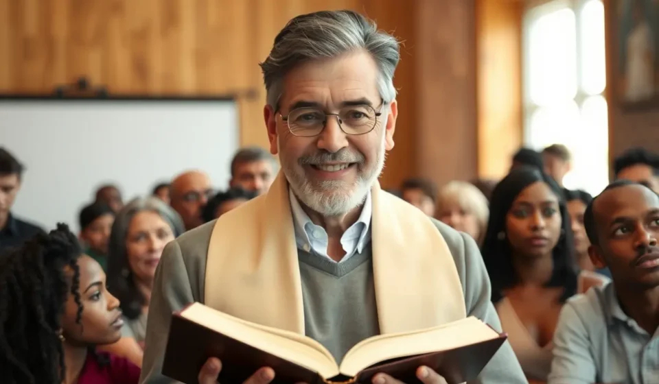 Pastores Segundo o Coração de Deus: Uma Exegese de Jeremias 3:15 Pastor com Bíblia aberta e rebanho