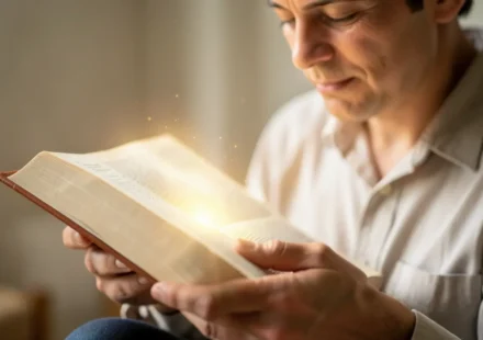 Mãos segurando a Bíblia, simbolizando a paz ao alinhar emoções.