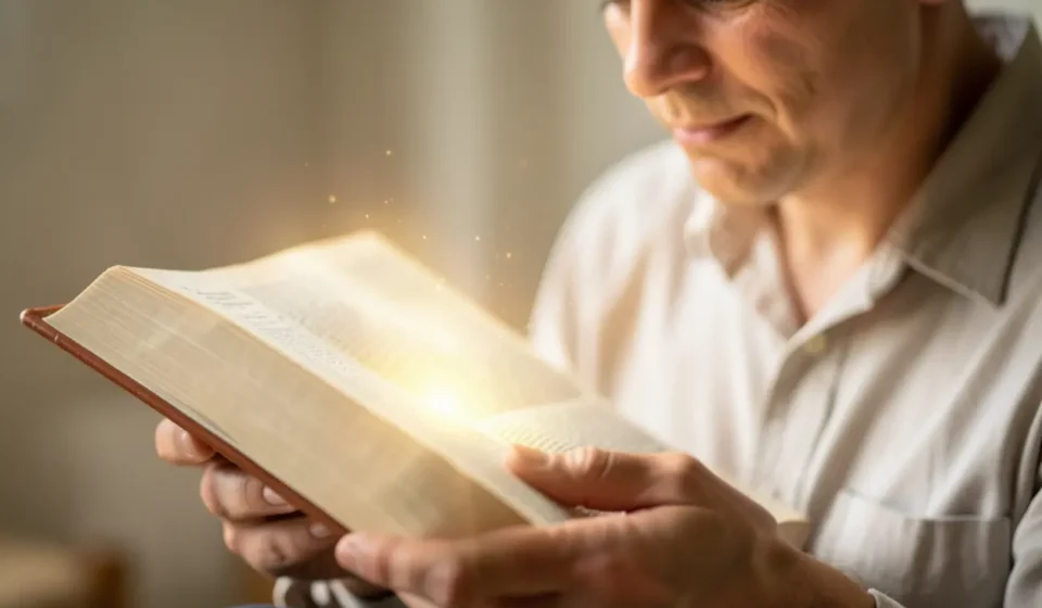 Mãos segurando a Bíblia, simbolizando a paz ao alinhar emoções.