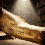 2 Reis 2: O Redemoinho e a Carruagem de Fogo – Uma Ascensão de Elias Pergaminho antigo com escrituras hebraicas, representando as genealogias bíblicas.