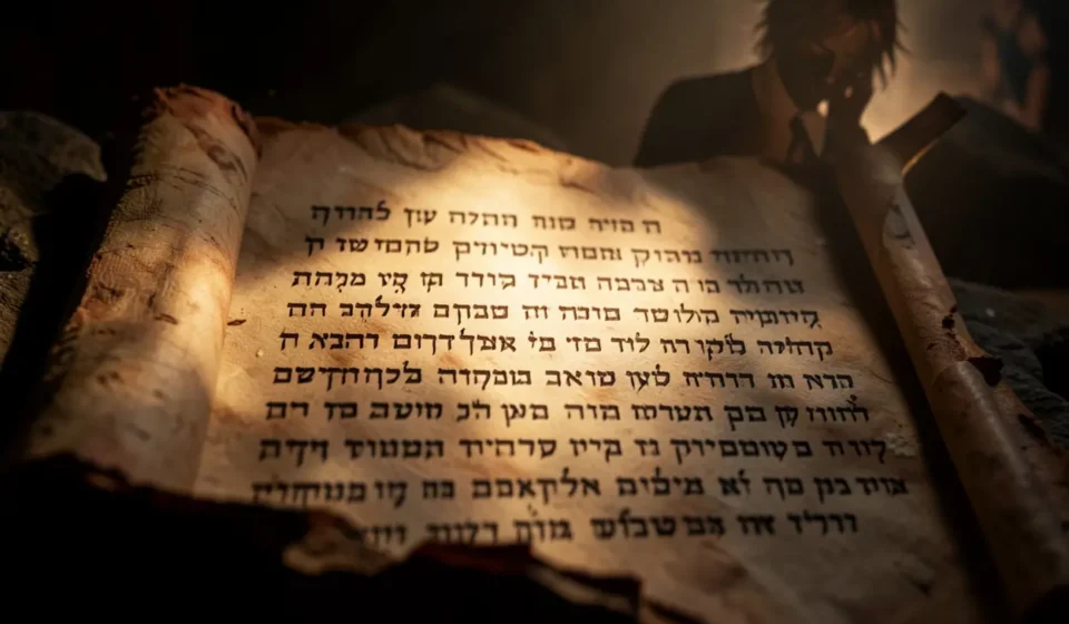 Pergaminho antigo com Isaías 53 e a sombra do Servo Sofredor