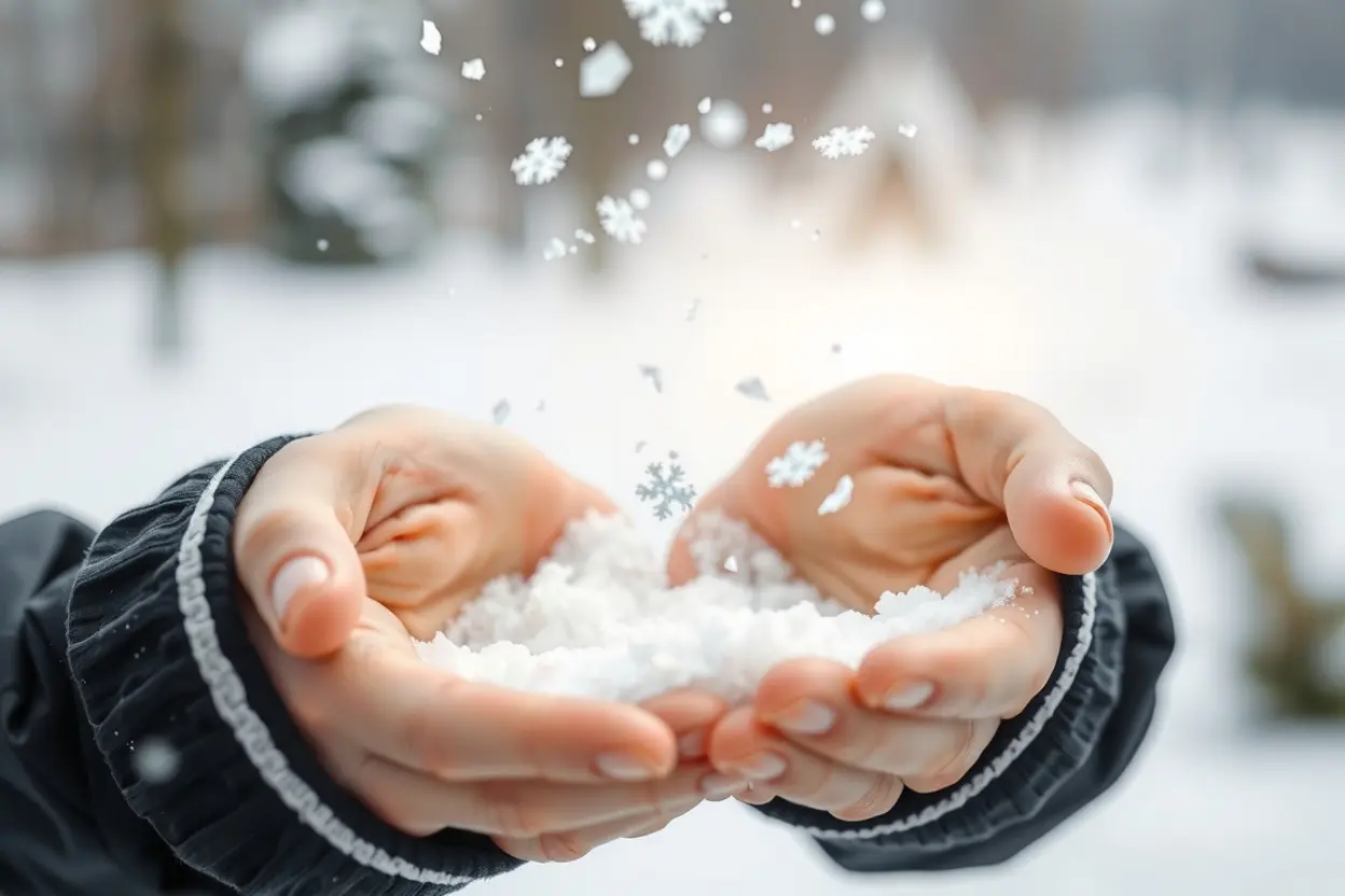 Significado de Isaías 1:18 pecados como a escarlate: mãos recebendo neve.