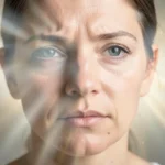 Rosto humano em luz, simbolizando a imagem de Deus.