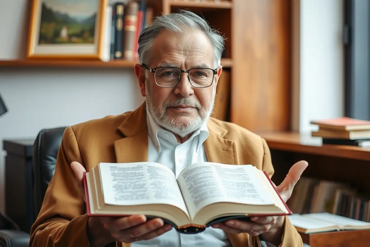 Pastor com Bíblia aberta, lições de Judá