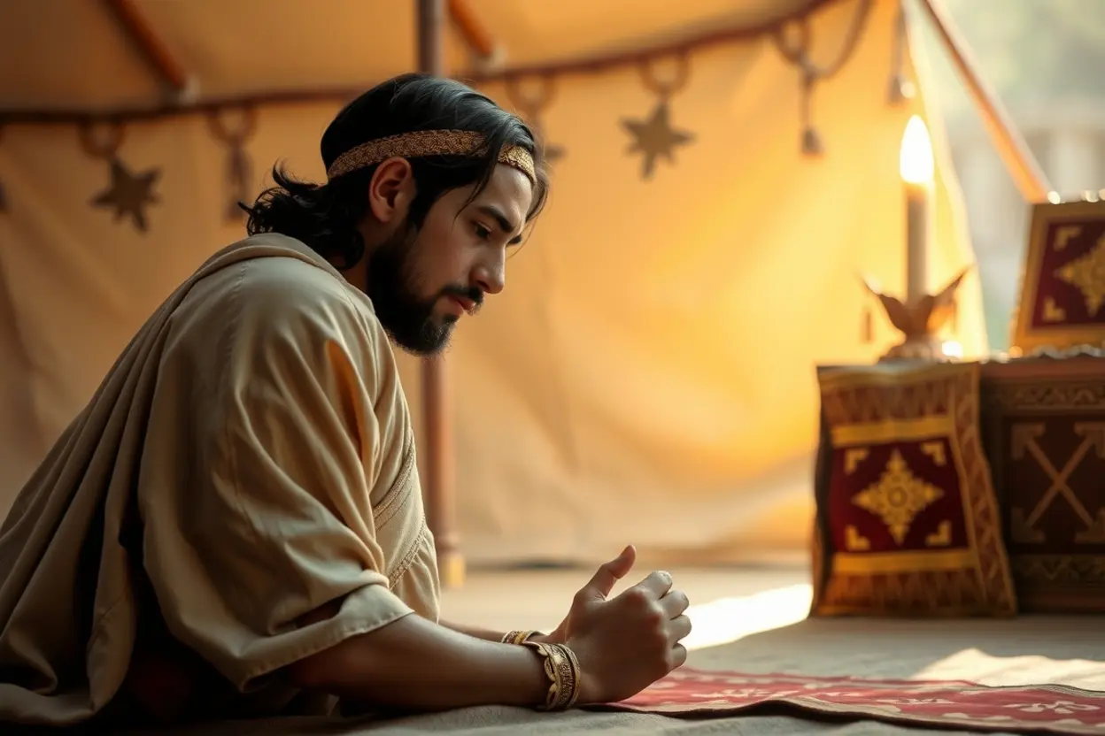 Salomão em oração pela sabedoria para governar