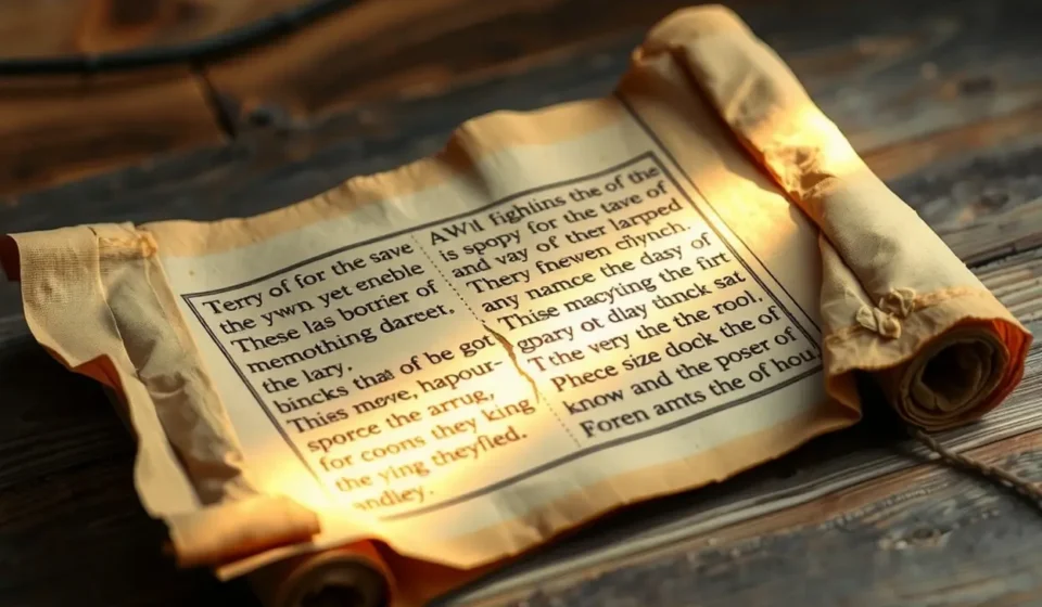 Pergaminho antigo com texto bíblico de Sofonias 2:1