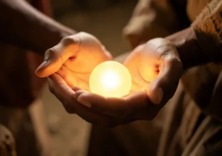 Gênesis 2:7: A Profunda Exegese do Sopro de Vida na Criação Humana Mãos segurando luz, simbolizando o sopro de vida em Gênesis 2:7.