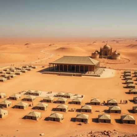 O Segredo das Tribos: O Significado Teológico ao Redor do Tabernáculo Acampamento das tribos de Israel ao redor do Tabernáculo no deserto.