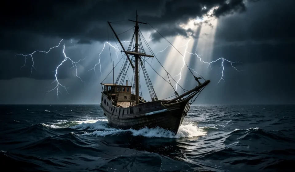A Tempestade Divina em Jonas 1:4: Entendendo a Soberania de Deus Navio em tempestade, Jonas 1:4